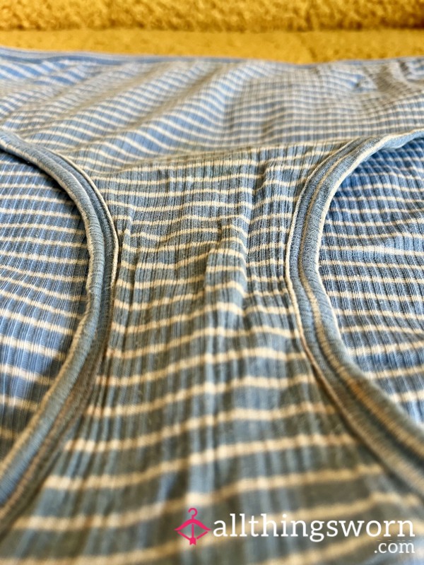 Blue And White Striped Cotton Panties (XXL - Aerie)