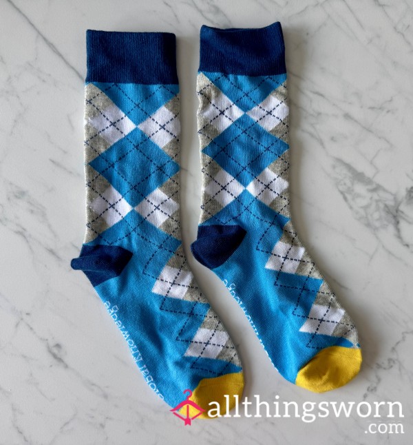 Blue Argyle Socks