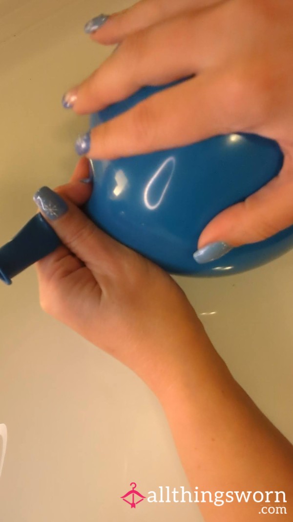 Blue Balloon Bliss: ASMR Squeaks And Pop