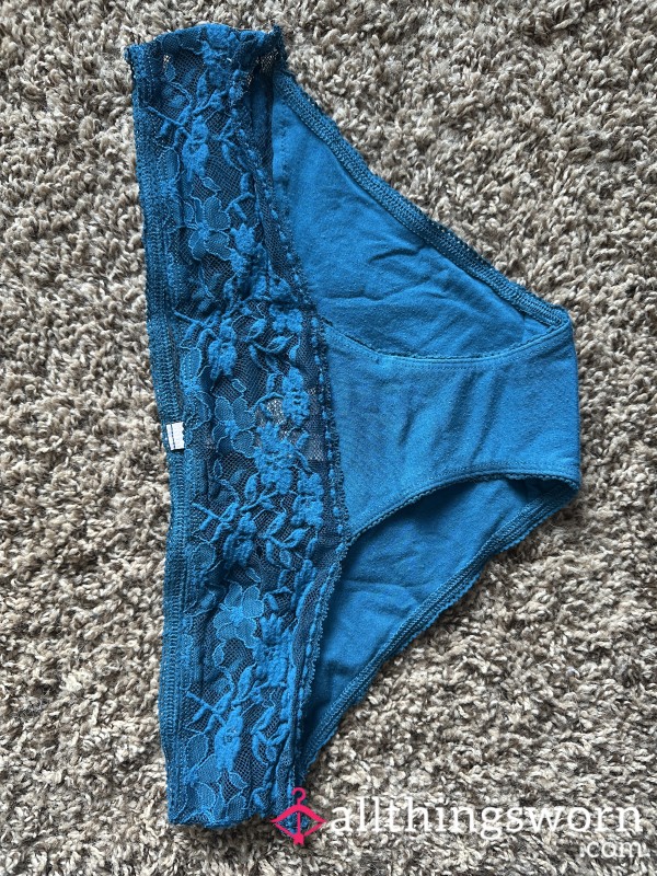 Blue Bikini Panties With Lace