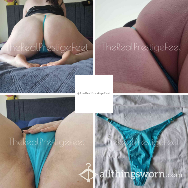 Blue Boux Avenue Silky Feel G-String | Size 16 | 2 Days Wear | Includes Pics & Premade Video | See Listing Photos For More Info - From £20.00 + P&P