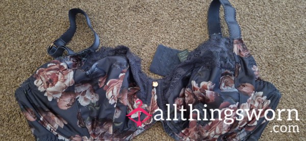 Blue, Brown & Pink Flor*l Bra 36G