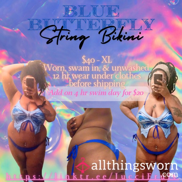 Blue Bu*terfly Y2K String Bikini 🦋