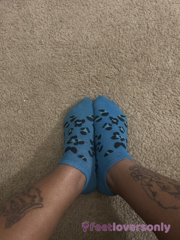 Blue Cheetah Socks