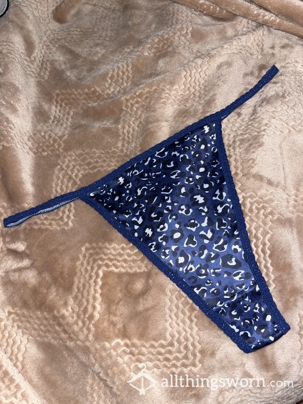 Blue Cheetah Spring Thong