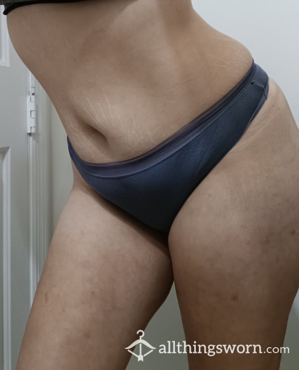 Blue Cotton Thong