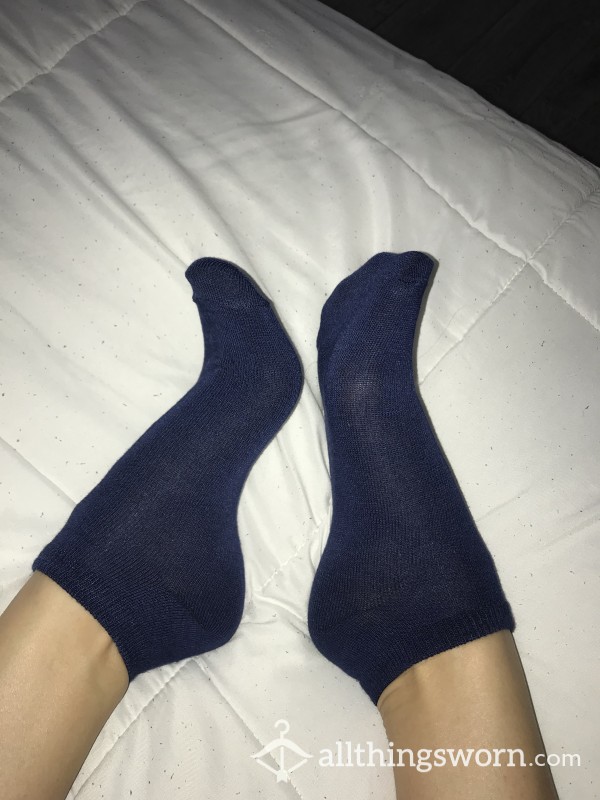 Blue Cotton Ankle Socks