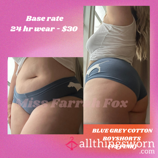 BLUE COTTON BOYSHORTS (VS PINK)