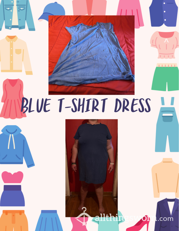 Blue Cotton T-Shirt Dress