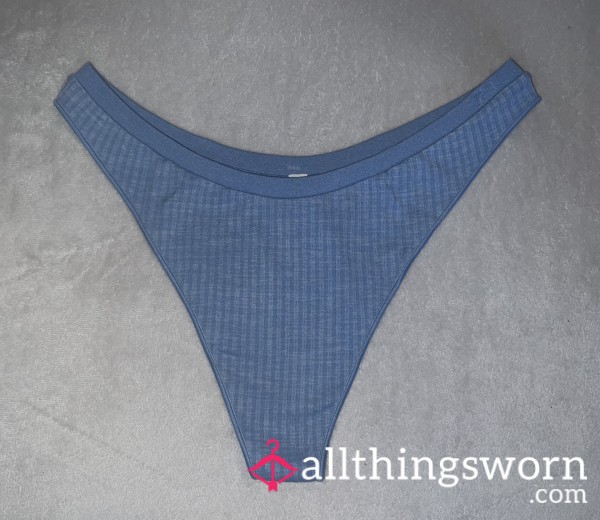 Blue Cotton Thong