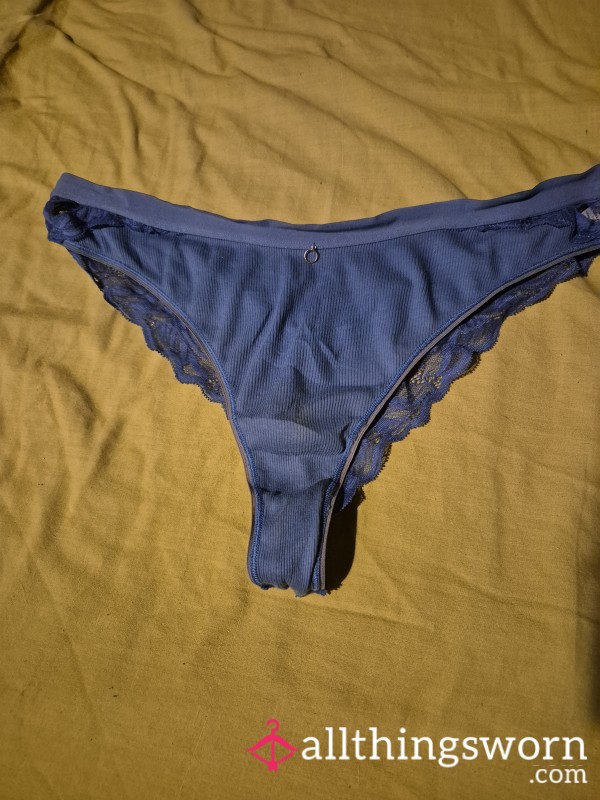 Blue Cotton Well Worn Thong 😉