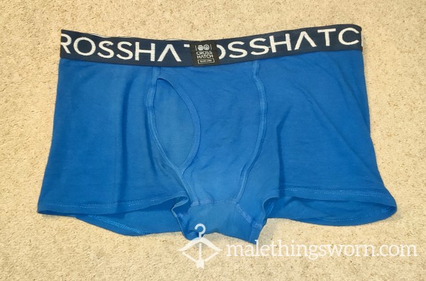 💈SOLD💈Blue Crosshatch Boxer-briefs (super Worn)