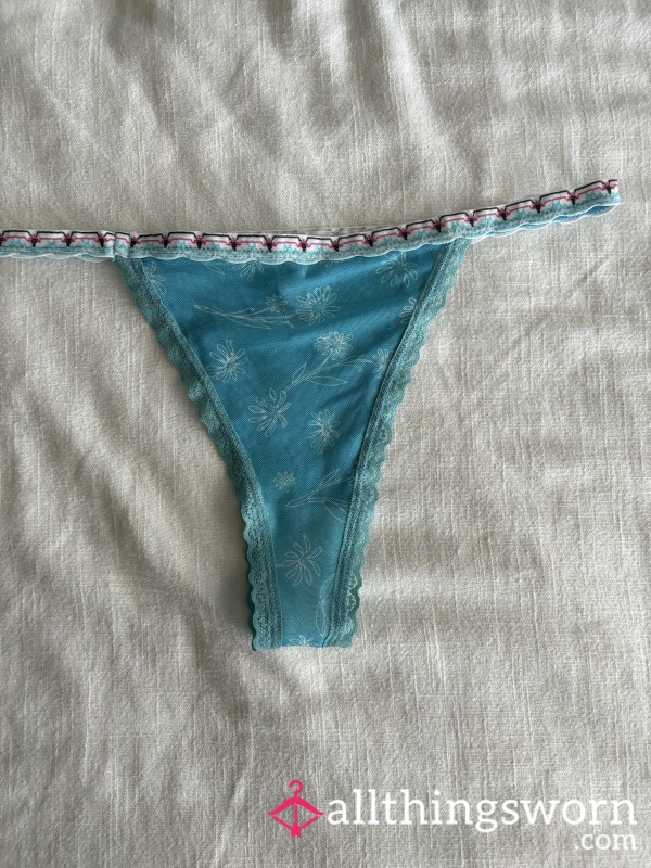 Blue Flor*l Thong