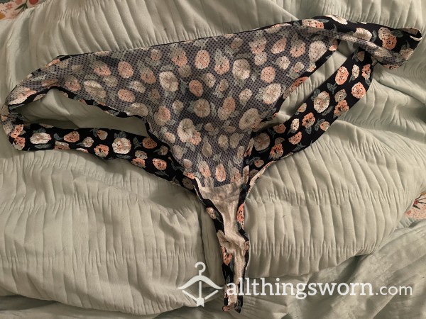 Blue Flor*l Thongs - 48 Hour Wear