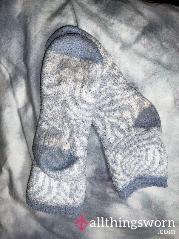 Blue Fuzzy Socks