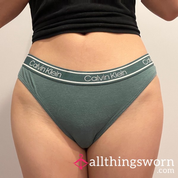 Blue Grin Calvin Clean Ck Logo Thong Panty