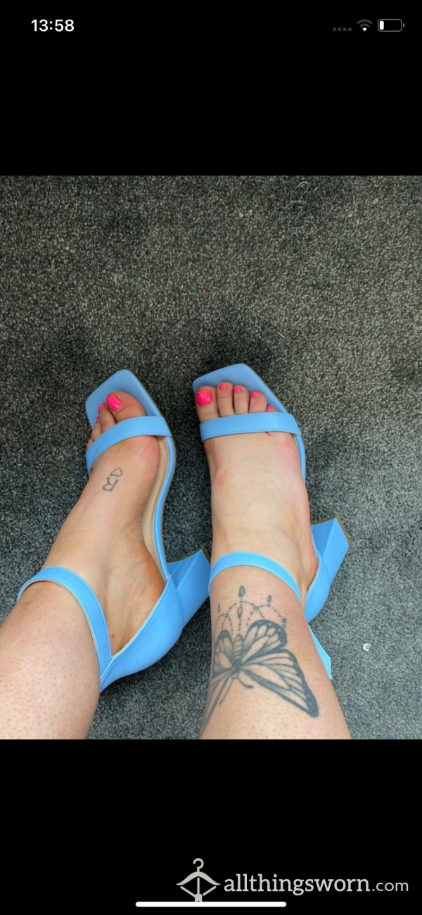 Blue Heeled Sandals