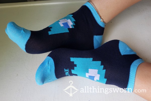 Blue Inky Pac-Man Ankle Socks💙