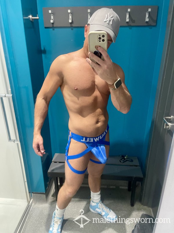 Blue Jock With Straps Worn For 3 Day