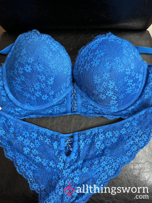 Blue Lace Lingerie Set