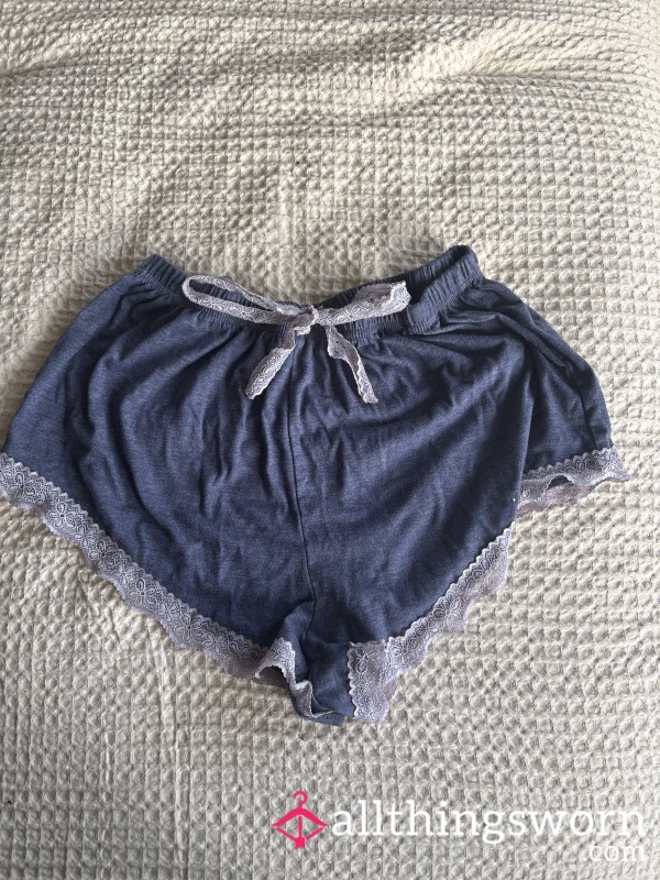 Blue Lace Pajama Shorts