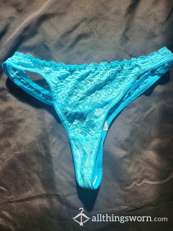 Blue Lace Thong