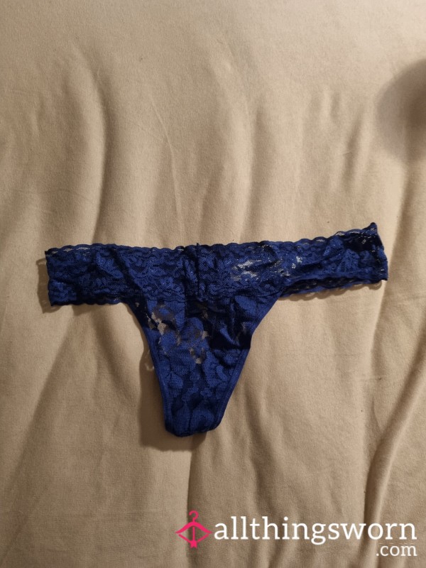 Blue Lace Thong