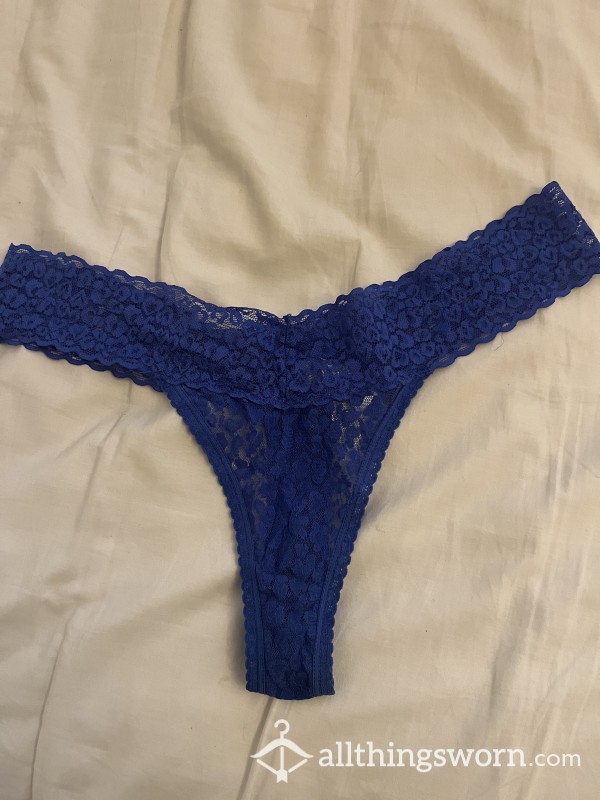 Blue Lace Thong