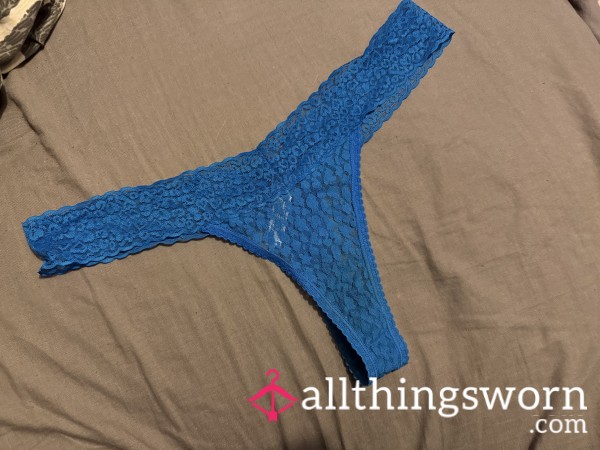 Blue Lace Thong