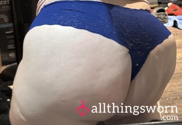 Blue Lace Thong