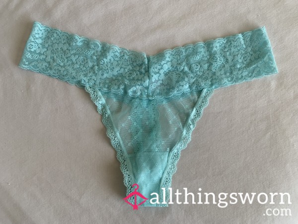 Blue Lace Thong