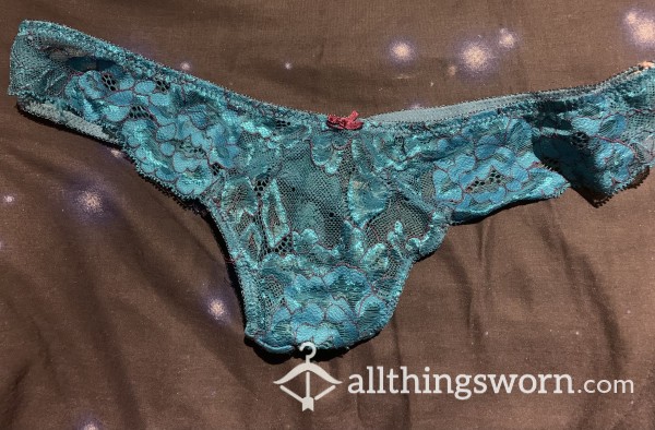 Blue Lace Thong