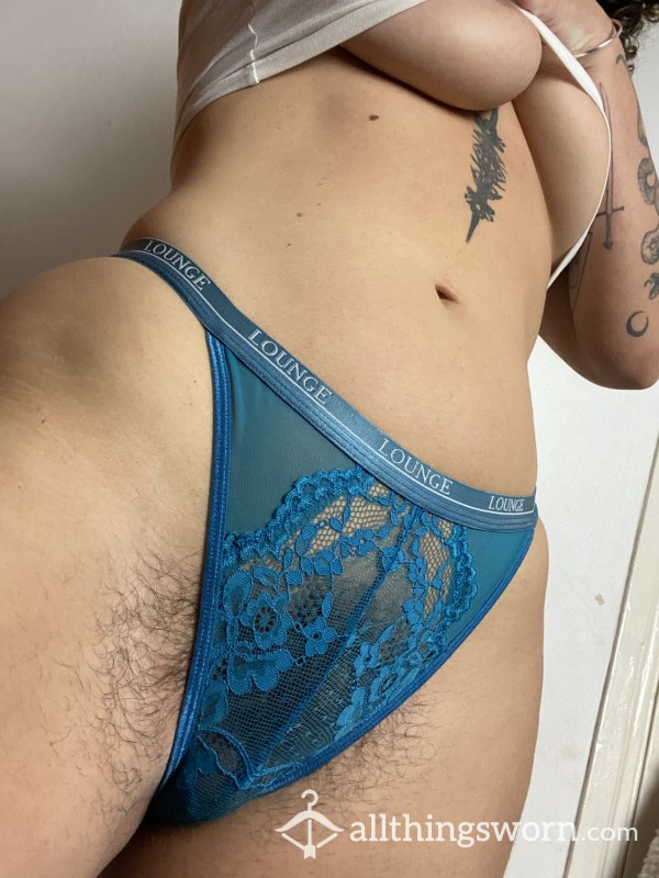 Blue Lace Worn Thong