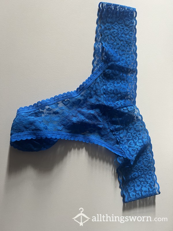 Blue Laced Thong - Customed