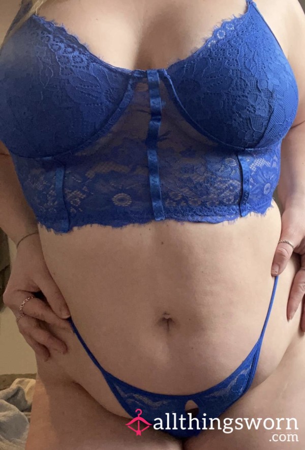 Blue Lacey Lingerie