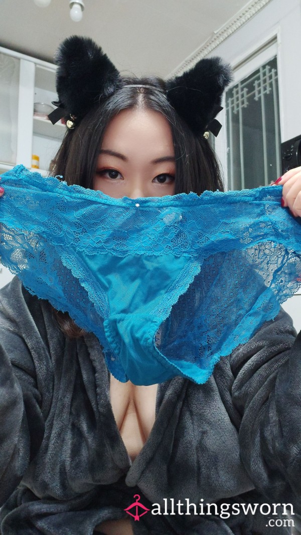 Blue Lacey Panties (Worn For 72 Hours, Shipping Fee Not Included)