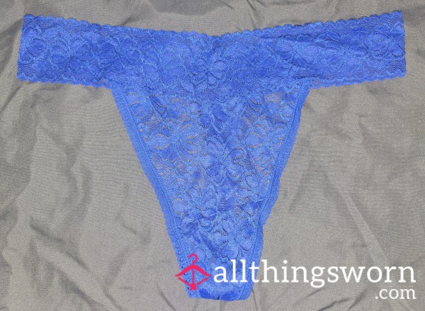 Blue Lacey Thong