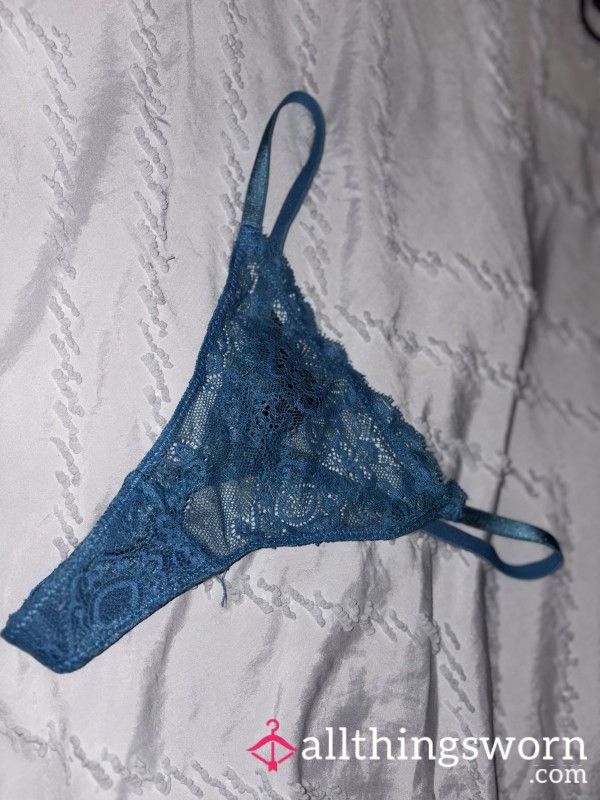 Blue Lacey Thong