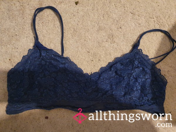 Blue Lacey Well Worn Soft Bra/bralet