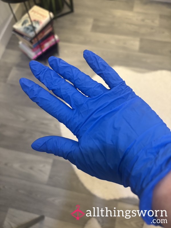 Blue Latex Gloves Worn By A Nurse Hard At Work - Sweaty Hands