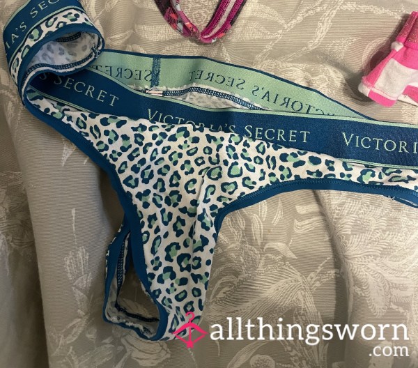 Blue Leopard Thong