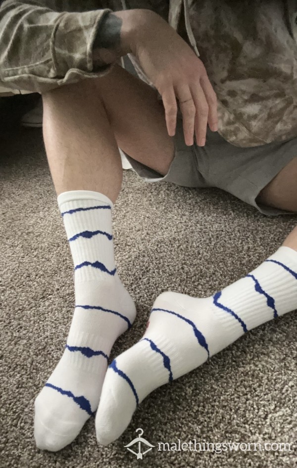 Blue Lightning Crew Socks