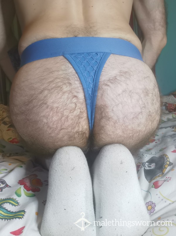 Blue Net Thong