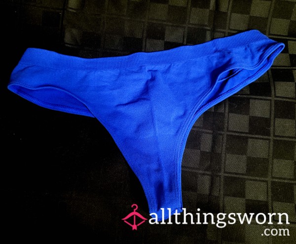 Blue Microfiber Thong Panty - XL - Free US Shipping