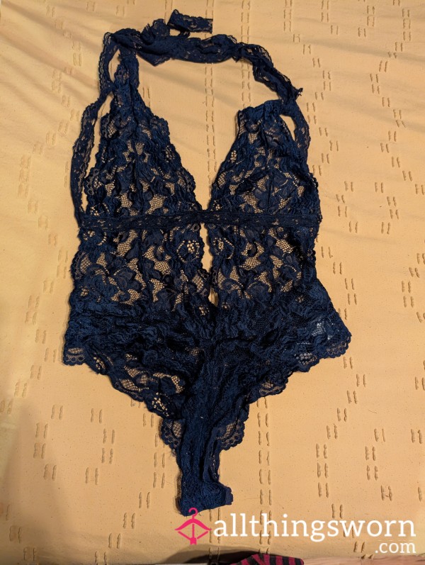 Blue Navy Lace Bodysuit