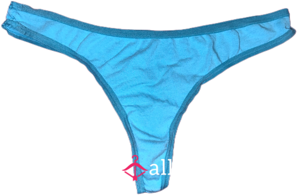 Blue On Blue Cotton Thong