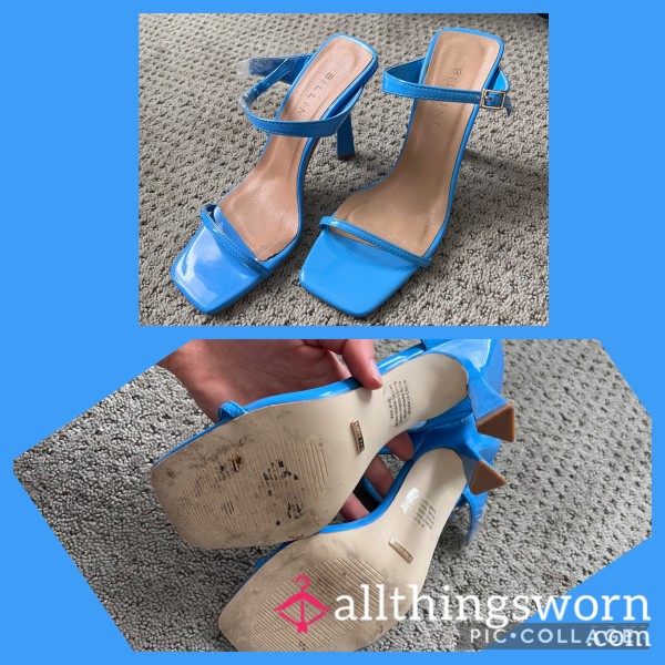 BLUE OPEN TOW SANDAL STILETTO