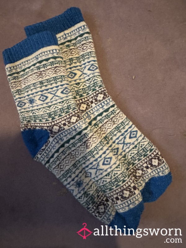 Blue Pattern Socks