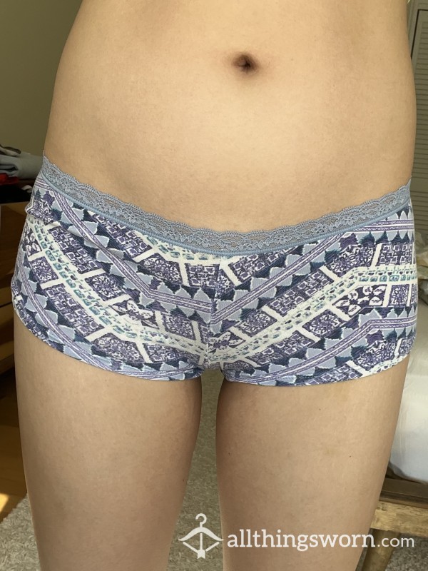 Blue Patterned Boyshorts