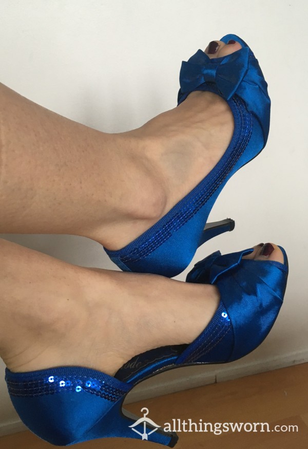 Blue P**p Toe Heels